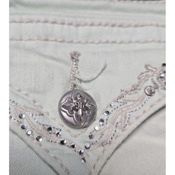 Miss Me Lime Green Embellished Low Rise Skinny Jeans Size 30x32 - Picture 12 of 16